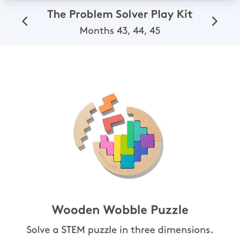 Lovevery Wooden Wobble Puzzle - Problem Solver Play Kit